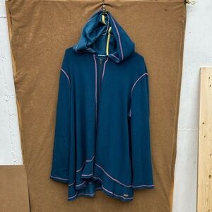 Matilda Jane Teal Zip-Up Hooded Sweater with Purple Trim XXL